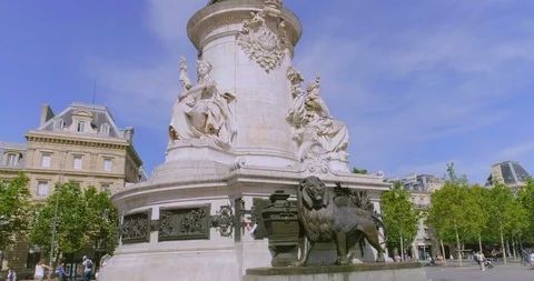 Place de la Republique, Paris Aerial  Video stock 86689088