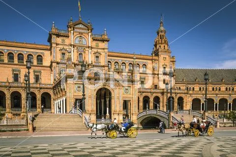 Place d'Espagne (Plaza de Espana), Séville, Espagne, Andalousie Stock Photos