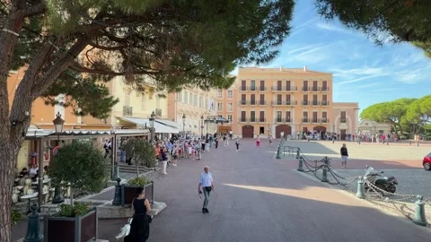 Place du Palais Monaco - Elevated Daytime View Stock Footage 346505897