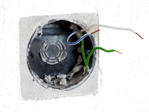 Place for an electrical socket with wires Stock-Fotos