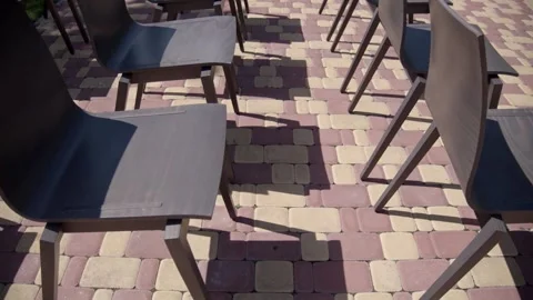 Place for the event. Slow move over dark chairs close. Stock Footage 236057913