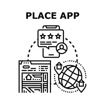 Place finding application service concept online Stock Illustration