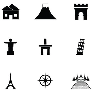 Place icon set Stock Illustration