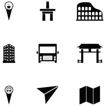 Place icon set Stock Illustration