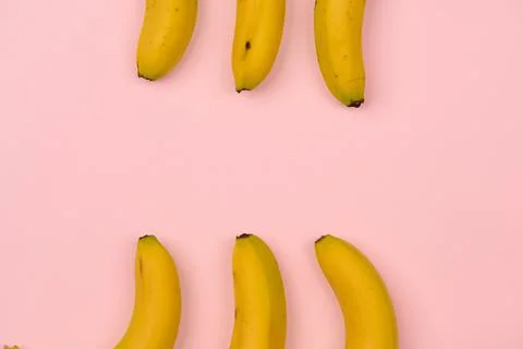 Place to insert with bananas on a light background Stock Photos
