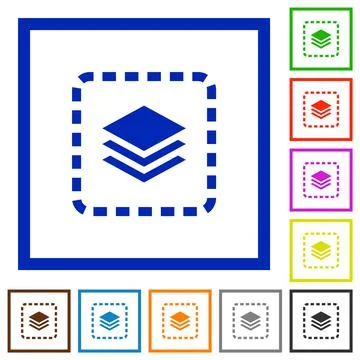 Place layer flat framed icons イラスト素材