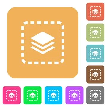 Place layer rounded square flat icons 스톡 일러스트