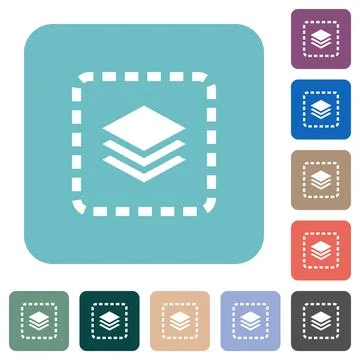 Place layer rounded square flat icons 库存插图