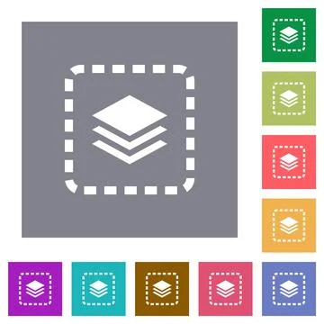 Place layer square flat icons 스톡 일러스트
