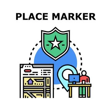 Place marker concept for location tracking and security Stock Illustration
