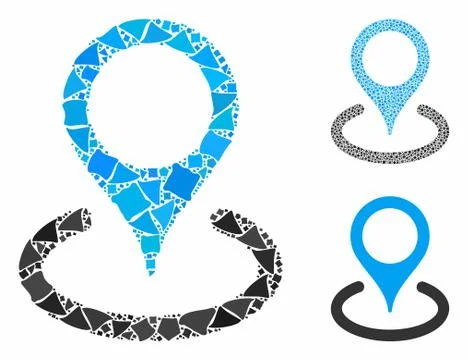 Place marker Mosaic Icon of Bumpy Elements Stock Illustration