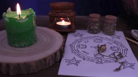 Place for Occult Witchcraft Stock Footage 130995489