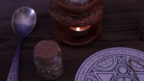 Place for Occult Witchcraft Stock Footage 130996032