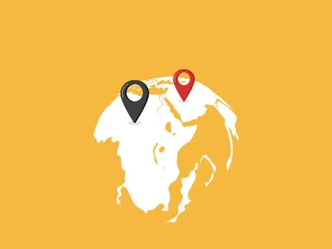 Place a pin on the world map Stock-Illustration