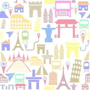 Place seamless pattern background icon. Stock Illustration