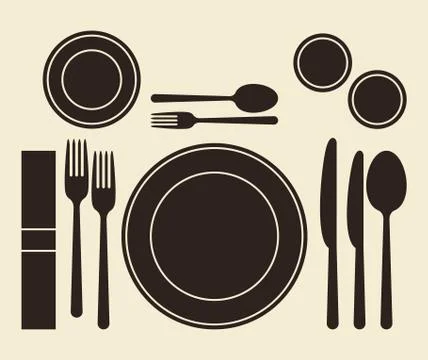 Place setting Stock Illustration