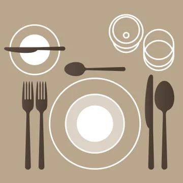 Place setting Stock Illustration