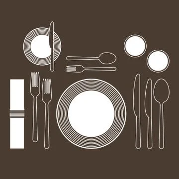 Place setting Stock Illustration