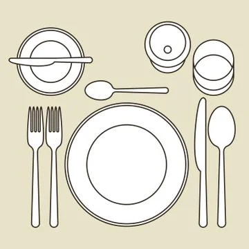 Place setting Stock Illustration