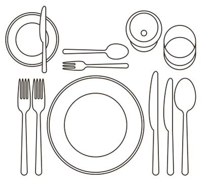 Place setting Stock Illustration
