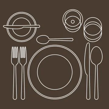 Place setting Stock Illustration