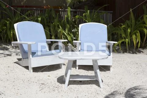 Place to sit at tropical beach Stock Photos