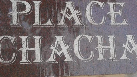 Place for slave auctions plate Stock Footage 81124889