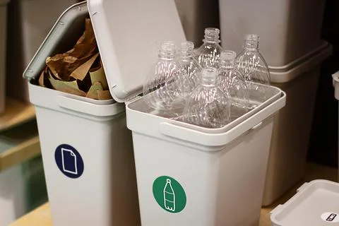 A place for sorting waste. garbage disposal is strictly categorized. rules for 写真素材