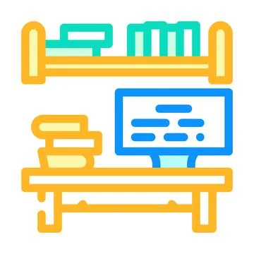 Place to study color icon vector illustration Stock Illustration
