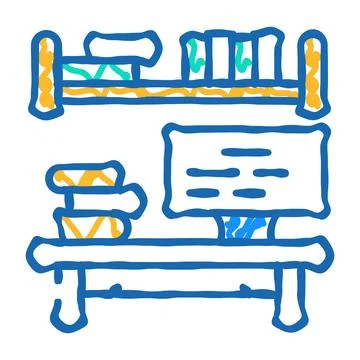Place to study icon doodle illustration 스톡 일러스트