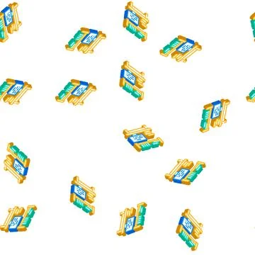 Place to study isometric icon seamless pattern 스톡 일러스트