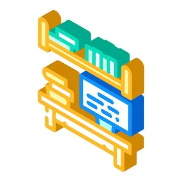 Place to study isometric icon vector illustration Stock Illustration