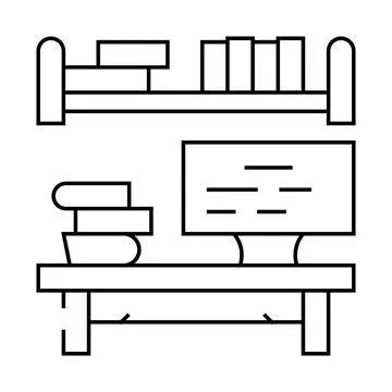 Place to study line icon vector illustration Stock Illustration