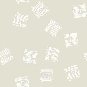Place to study line vector seamless pattern 스톡 일러스트