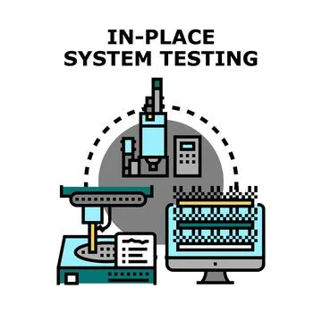 In place system testing automation evaluating product quality 库存插图