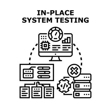 In place system testing evaluating software functionality and performance Stockillustratie