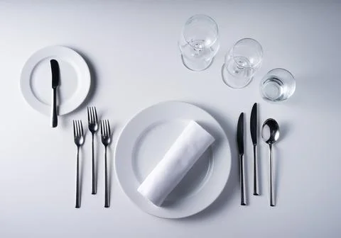 Place at the table set Foto stock