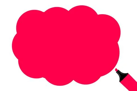 A place for the text in the form of a red cloud with a marker. Stock-Fotos