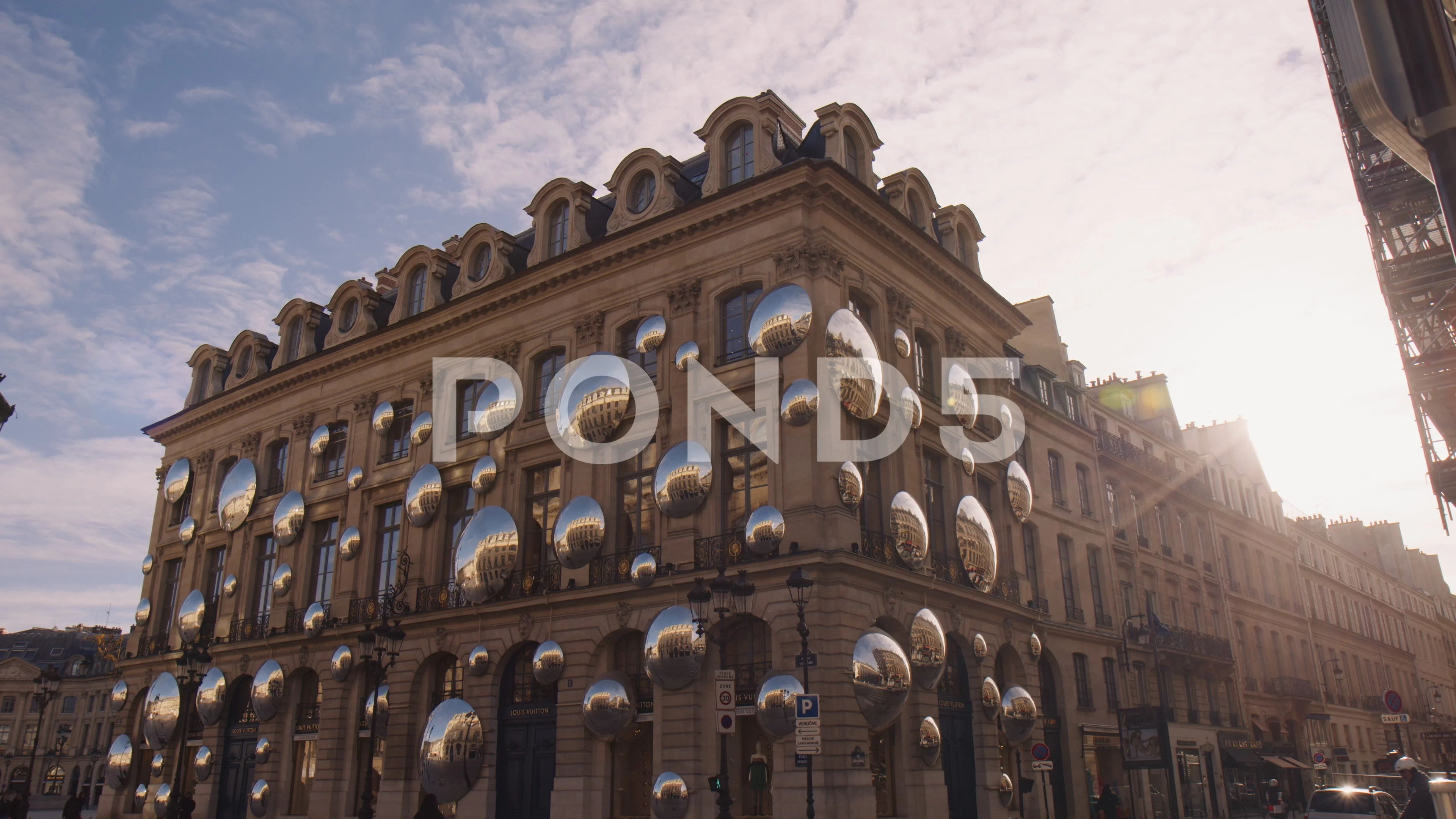 Louis Vuitton Fascade in Place Vendome, Paris Walking Tour