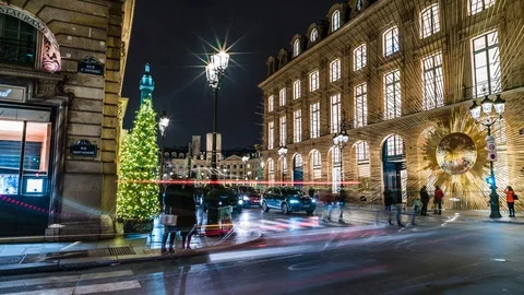 Place Vendôme, Paris, France - Hyperlapse Stock Footage