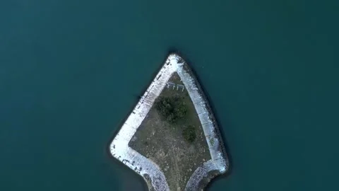 A place where a river divides into two smaller ones. River branching. Stock-Footage 234226908