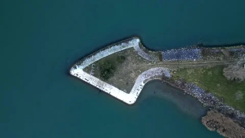 A place where a river divides into two smaller ones. River branching. Stock-Footage 234227683