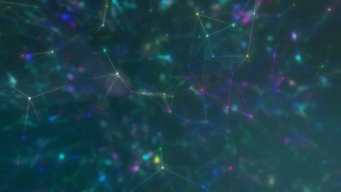 Place for your text. Abstract flight of beautiful neon plexus structures. Stock Footage 114884261