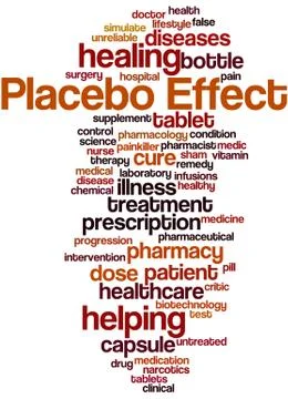 Placebo Effect, word cloud concept Illustrazione stock