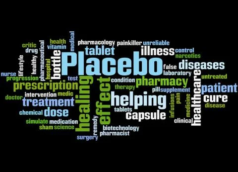 Placebo, word cloud concept Stock Illustration