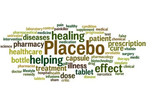 Placebo, word cloud concept Stock Illustration
