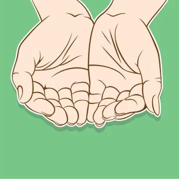 Placed your object or graphics in between two hand design イラスト素材