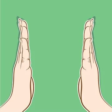 Placed your object or graphics in between two hand design イラスト素材