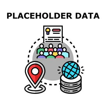 Placeholder data for global content management systems Stock Illustration