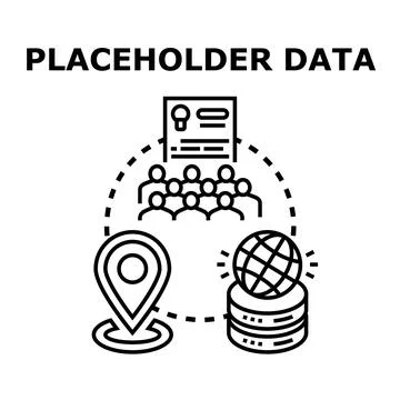Placeholder data for global content management systems Stock Illustration